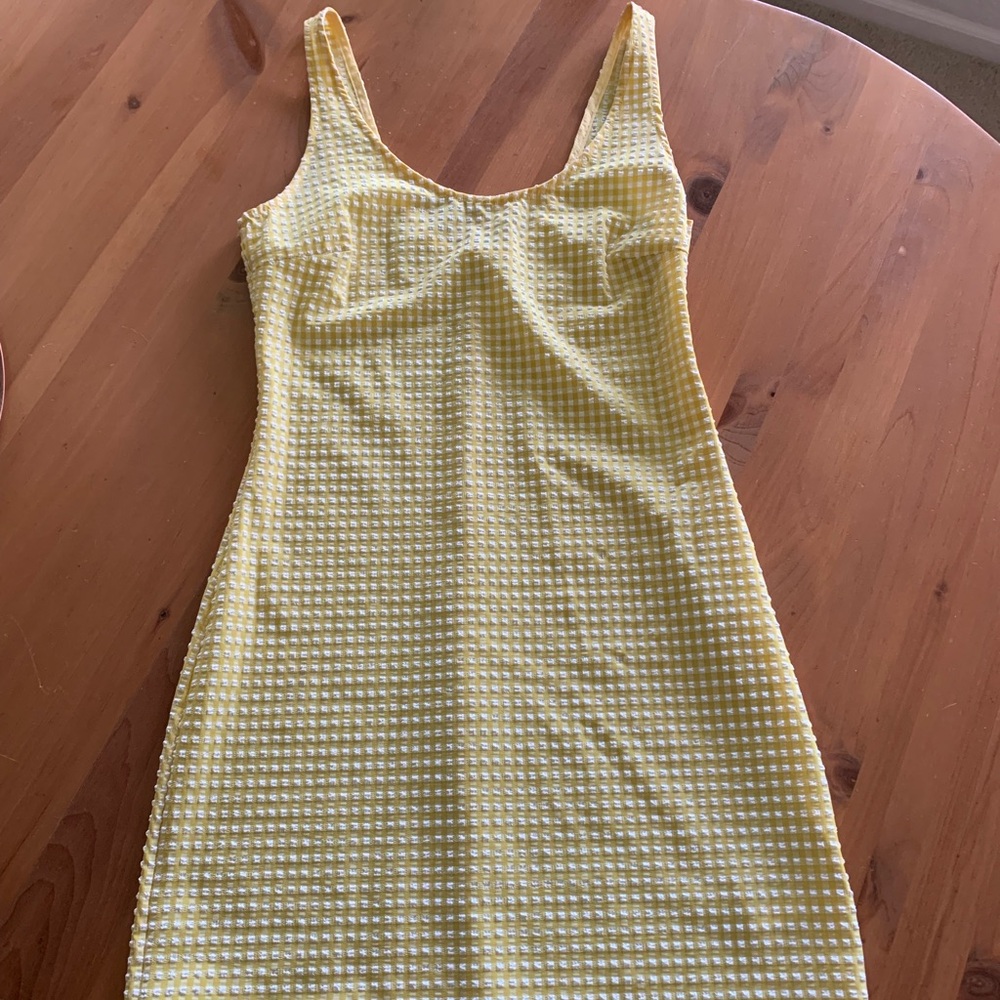 Yellow Gingham Tank Dress